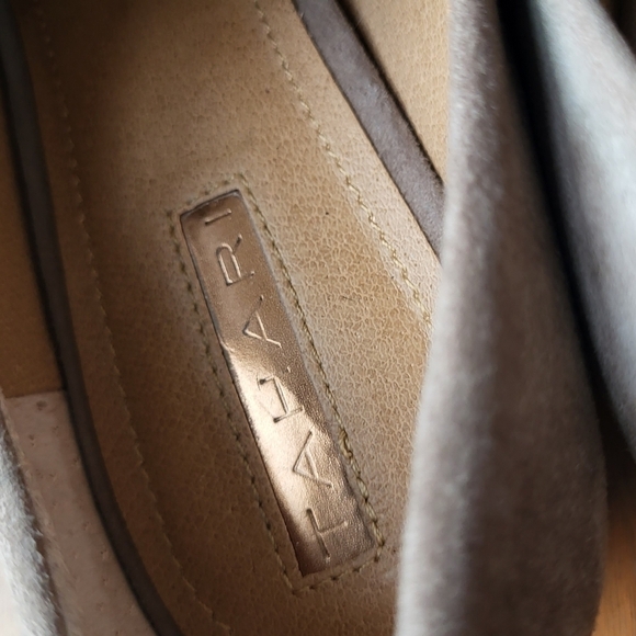 Tahari Lucy Cap Toe Suede Taupe Loafer - Picture 8 of 13